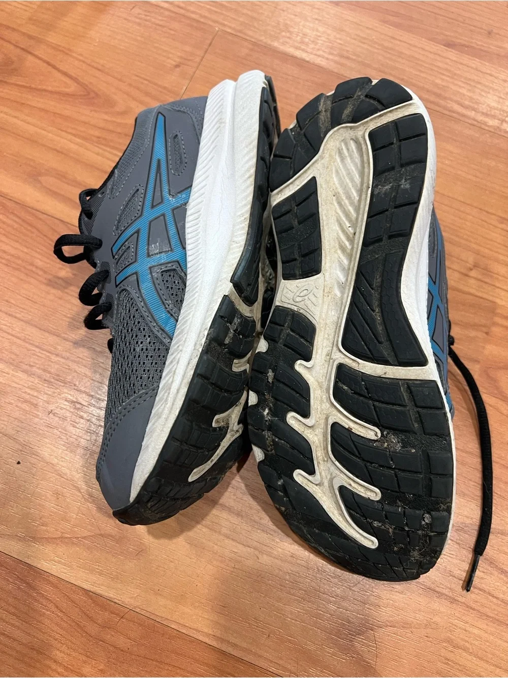 Asics Kids Gray & Blue Athletic Sneakers